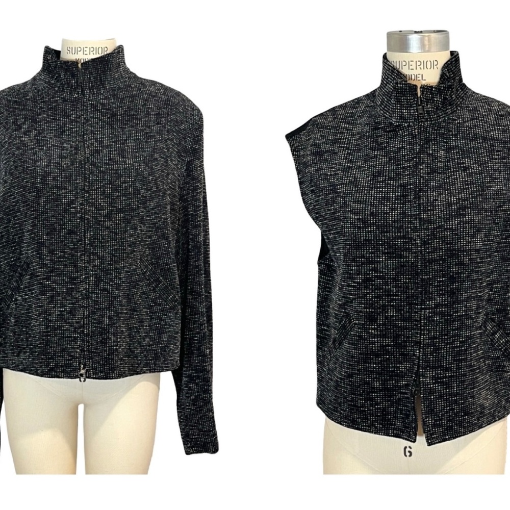 Bibi Stein Hand Woven Chenille Wool Tweed 2pc Jacket & Vest - Estimated MED